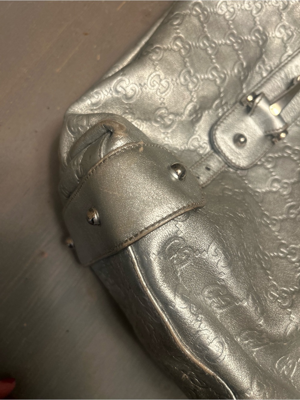 Y2K Large Stunning horse bit embellished monogram embossed leather - Picture 10 of 16